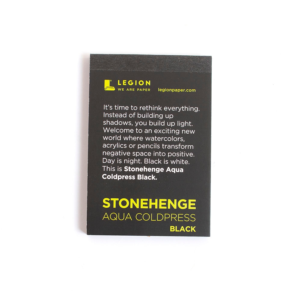 Black, Watercolor, Gifts, 2"x3", Legion, Mini Pad, Stonehenge, Aqua, 369412